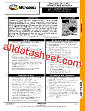 SMCG40C Datasheet PDF - Microsemi Corporation
