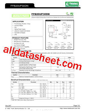 FFB20UP30DN Datasheet PDF - Thinki Semiconductor Co., Ltd.