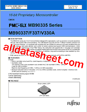 MB90335 Datasheet PDF - Fuji Electric
