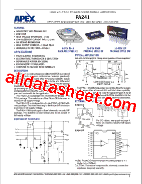 PA241DF Datasheet PDF - List of Unclassifed Manufacturers