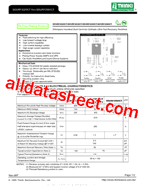 SDURF2020CT Datasheet PDF - Thinki Semiconductor Co., Ltd.