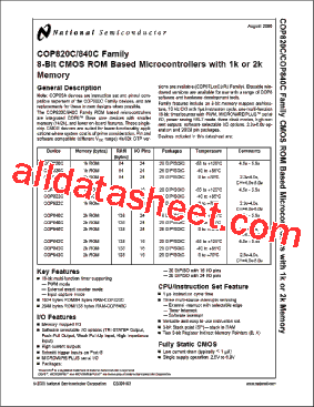 COP940C Datasheet PDF - National Semiconductor (TI)