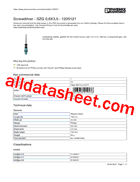 1205121 Datasheet PDF - PHOENIX CONTACT