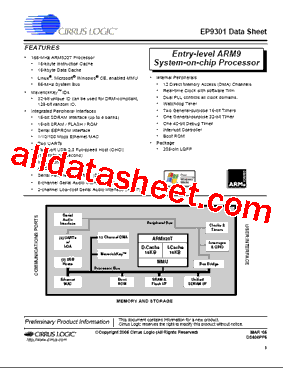 EP9301 Datasheet PDF - Cirrus Logic