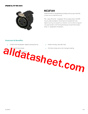 NC3FAH Datasheet PDF - Neutrik AG