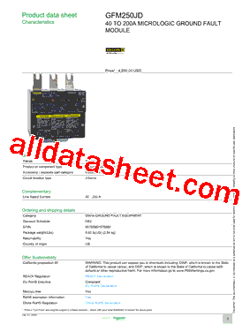 GFM250JD Datasheet PDF - Schneider Electric