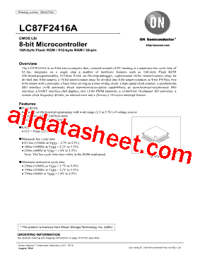 LC87F2416A Datasheet PDF - ON Semiconductor