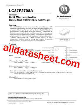 LC87F2708A Datasheet PDF - ON Semiconductor