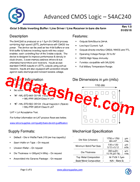 54AC240 Datasheet PDF - Silicon Supplies