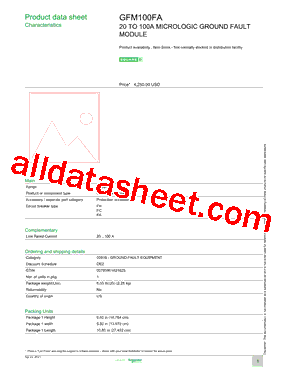 GFM100FA Datasheet PDF - Schneider Electric