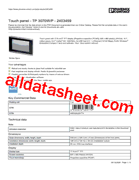 2403459 Datasheet PDF - PHOENIX CONTACT