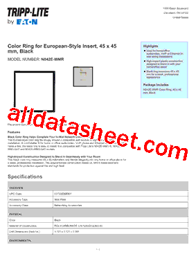 N042E-WMR Datasheet PDF - Tripp Lite. All Rights Reserved