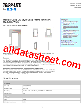 N042U-WF2-2 Datasheet PDF - Tripp Lite. All Rights Reserved