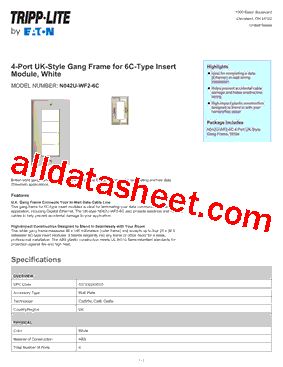 N042U-WF2-6C Datasheet PDF - Tripp Lite. All Rights Reserved