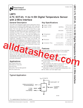 LM73 Datasheet PDF - National Semiconductor (TI)