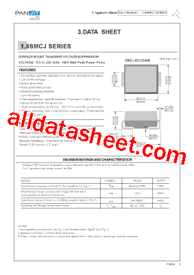 1.5SMCJ40C Datasheet PDF - Pan Jit International Inc.