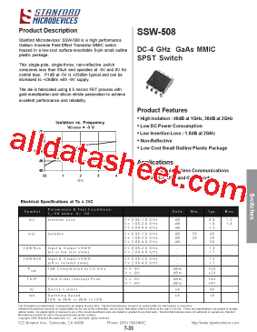 SSW-508 Datasheet PDF - Stanford Microdevices