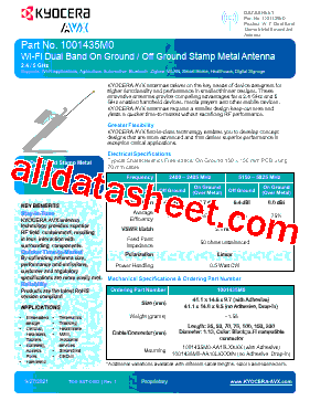 1001435M0 Datasheet PDF - AVX Corporation