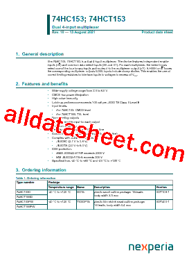 74HCT153 Datasheet PDF - Nexperia B.V. All rights reserved