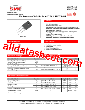 40CPQ135 Datasheet PDF - SMC Diode Solutions Co. LTD