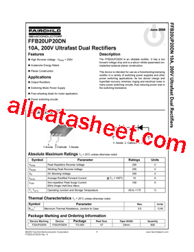 FFB20UP20DN Datasheet PDF - Fairchild Semiconductor