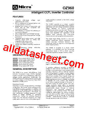 OZ960 Datasheet PDF - O2Micro International Limited.