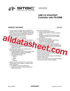 USB2005 Datasheet PDF - SMSC Corporation