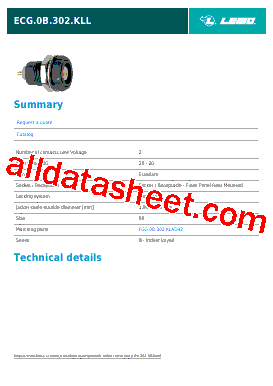 20240 Datasheet PDF - LEMO Connectors