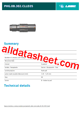 20240 Datasheet PDF - LEMO Connectors