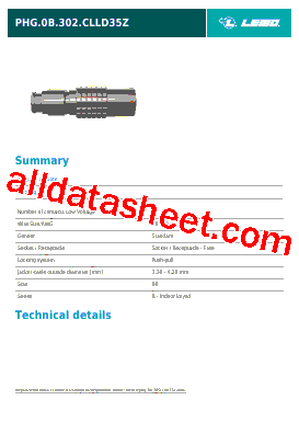 20240 Datasheet PDF - LEMO Connectors