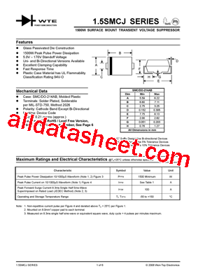 1.5SMCJ40C Datasheet PDF - Won-Top Electronics