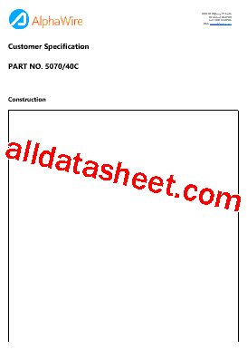 5070-40C Datasheet PDF - Alpha Wire