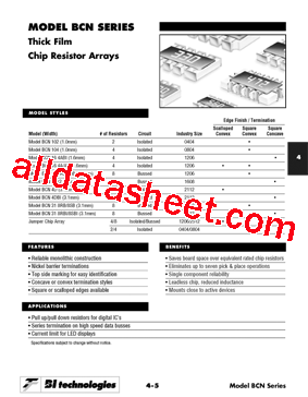 BCN102ABI27F7 Datasheet PDF - Bi technologies