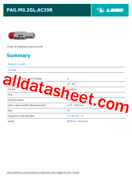 20240 Datasheet PDF - LEMO Connectors