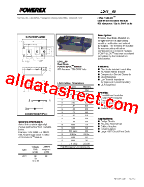 LD4160 Datasheet PDF - Powerex Power Semiconductors
