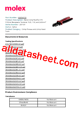 348050213 Datasheet PDF - Molex Electronics Ltd.