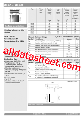 US5M Datasheet PDF - Semikron International