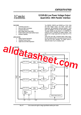ICM7620 Datasheet PDF - IC MICROSYSTEMS