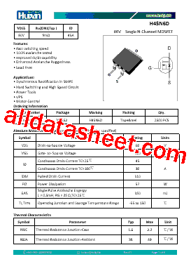 H45N6D Datasheet PDF - Guangdong Huixin Electronic Technology Co., Ltd.