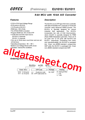 EU1010 Datasheet PDF - Eorex Corporation