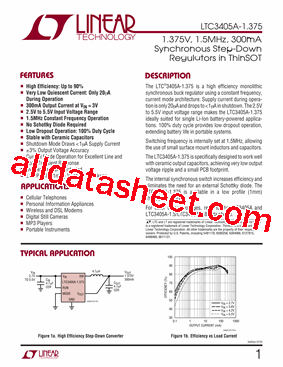 LTC3405A-1.375 Datasheet PDF - Linear Technology
