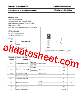 2SD669A Datasheet PDF - Savantic, Inc.