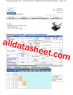 504-4.0M-320C Datasheet PDF - Oscilent Corporation