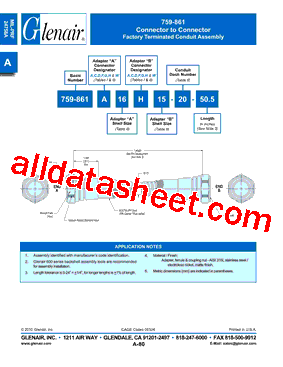 759-861A40C Datasheet PDF - Glenair, Inc.