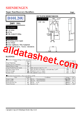 D10L20U Datasheet PDF - Shindengen Electric Mfg.Co.Ltd