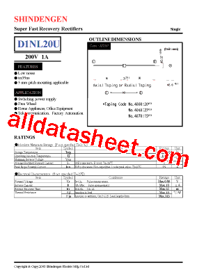 D1NL20U Datasheet PDF - Shindengen Electric Mfg.Co.Ltd