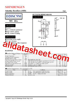 D20SC9M Datasheet PDF - Shindengen Electric Mfg.Co.Ltd