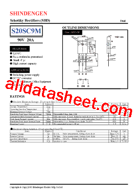 S20SC9M Datasheet PDF - Shindengen Electric Mfg.Co.Ltd