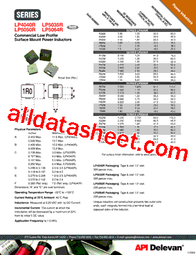 LP5035R-R47M Datasheet PDF - API Delevan