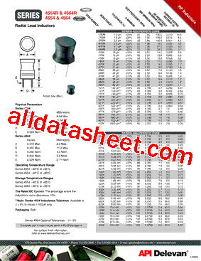 4554-102K Datasheet PDF - API Delevan